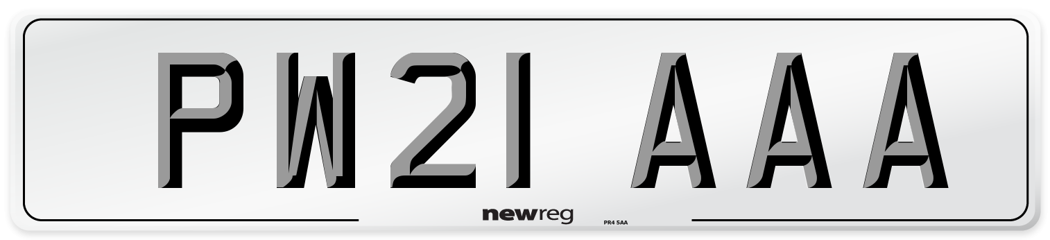 PW21 AAA Number Plate from New Reg